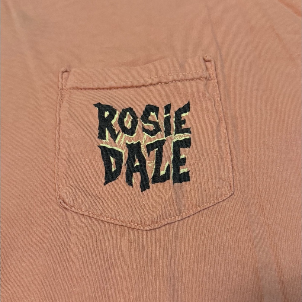 Comfort Colors Rosie Daze Pink Graphic Tee with White, Orange and Black Print - Picture 3 of 4